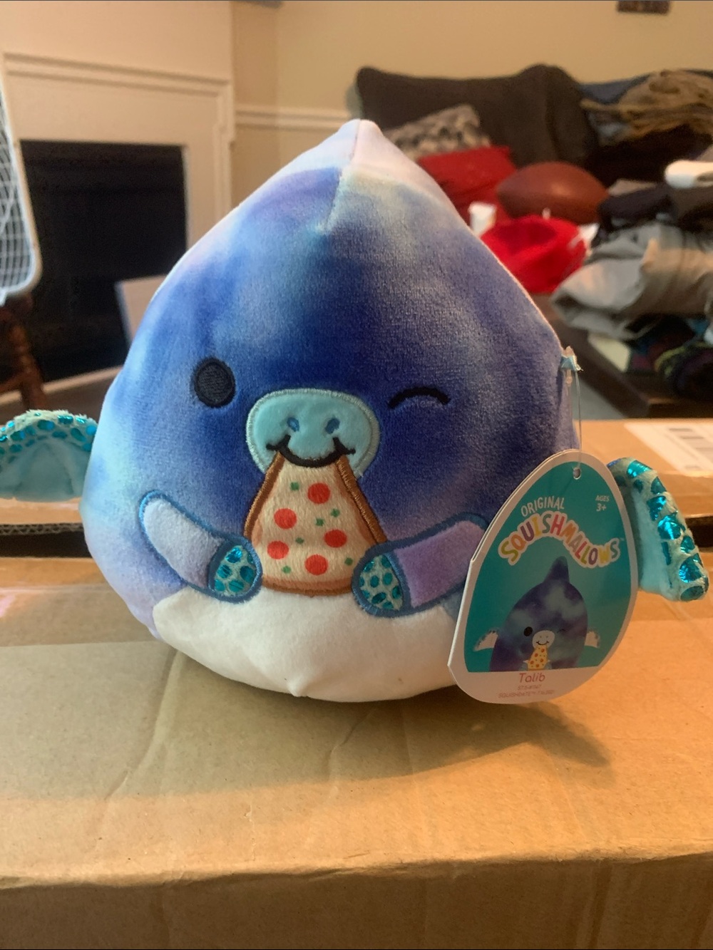 Squishmallows- 5 inch Talib Blue & White Pizza Plush